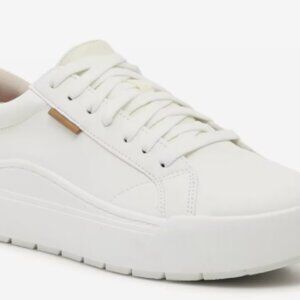 DR SCHOLL'S TIME OFF,WHITE 7.5M WOMENS PLATFORM SNEAKER SHOES NEW NEVER WORN
